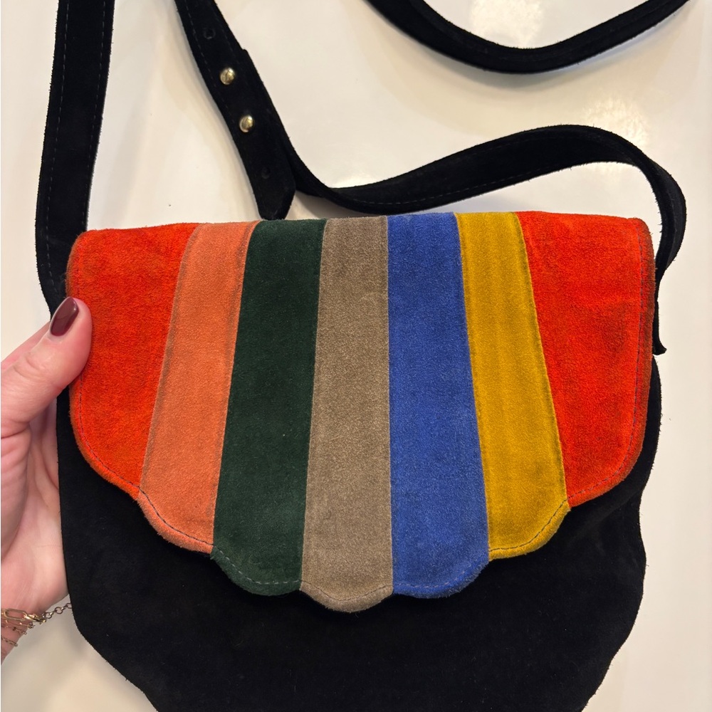 C.A.B. Collection Blanche Shell Canteen in Rainbow Suede - Picture 2 of 7